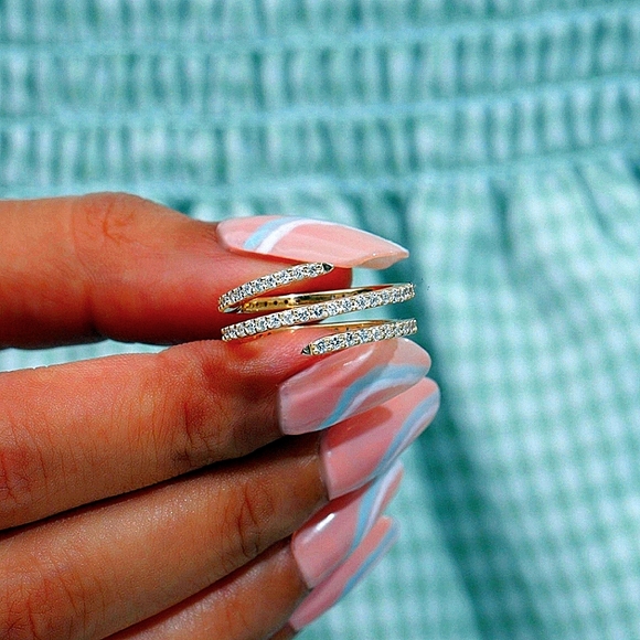 1 CT Round Cut Diamond Lab Grown Full Eternity 18K Yellow Gold 9mm Spiral Band - Picture 4 of 7